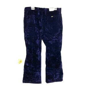 Vintage 1970's Dark Blue Wrangler Velvet Bell Bottoms Jeans Size Junior 15/16